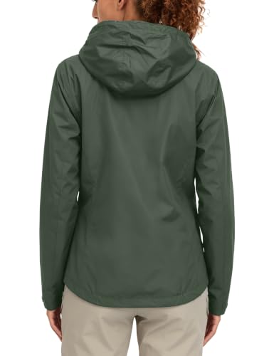 Little Donkey Andy Women's Waterproof Rain Jacket XL Olive for Hiking & Outdoor