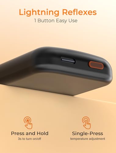 Rechargeable Electric Hand Warmer - Portable for Camping & Golf - Black 1 Pack