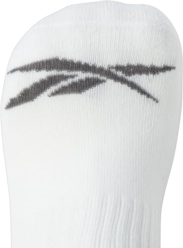 Reebok Men's Quarter Socks 6 Pack White Arch Support Cushioned Athletic Socks