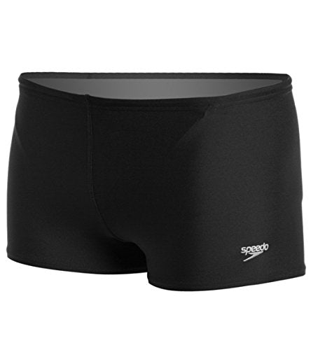 Speedo Endurance+ Men's Square Leg Swim Brief Solid, 36 / Black