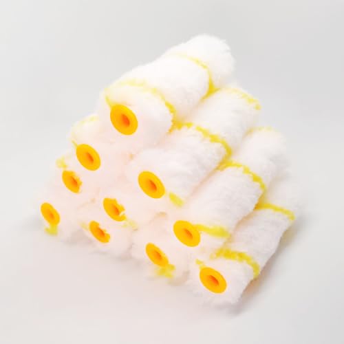 10 Packs Paint Roller Refill Covers, 4 Inch 1/2 Inch Nap Woven Micro-Fiber Paint Roller, Small Roller Brushes Replacement Set Home Paint Tool Kit for Home Improvement