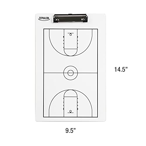 Dry Erase Basketball Clipboard - Double Sided Coaching Board, 14.5" x 9.5"