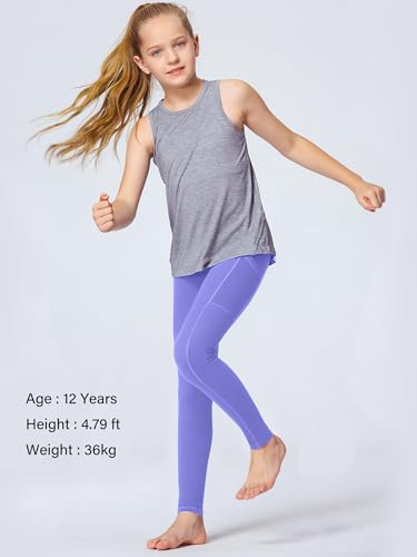 Stelle Girls' Pockets Leggings for Kids 10-11 Years - Periwinkle