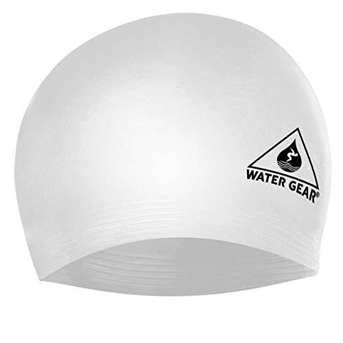 Latex Swim Cap for Adults - Durable & Flexible - White