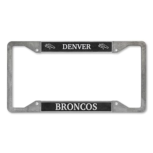 Denver Broncos NFL License Plate Frame - Antique Pewter Finish