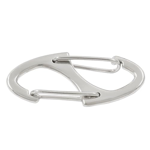 20-Pack 1.6" Metal Spring Snap Hooks - Silver Carabiner Clips