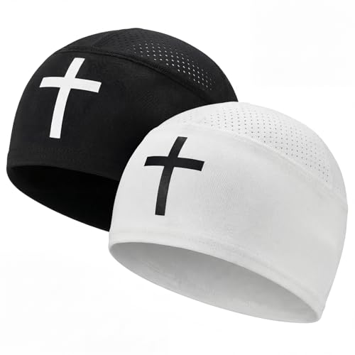 Cuffbow Cross Skull Cap for Men - Lightweight Breathable Beanie Hat for Cycling & Sports