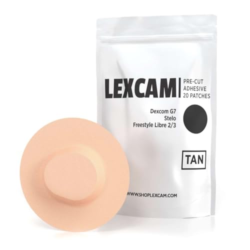 Lexcam Waterproof Tan Dexcom G7 Over Patches Sweatproof Skin-Friendly Adhesive