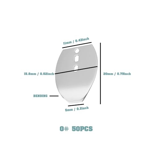 SG 50Pcs Original Stainless Steel Jig Dancer Blades – 20x15.8mm Thick 0.4mm, Freshwater & Light Saltwater