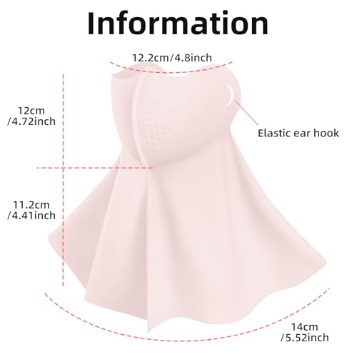 UPF 50+ Sun Protection Face Mask with Neck Coverage - Pink