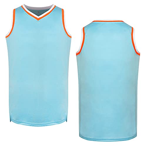 Men's Mesh Basketball Jersey - Light Blue, S-3XL