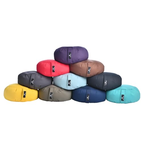 Zafu Meditation Cushion - Organic Buckwheat Filled, Blue