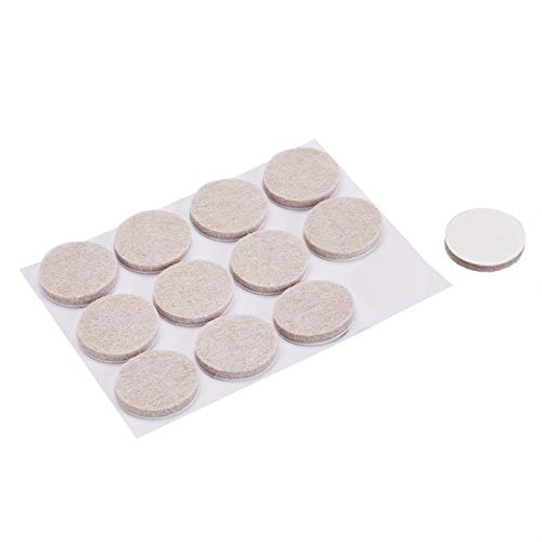 Round Self-Adhesive Felt Furniture Pads - 1 Inch - 32 Count - Beige