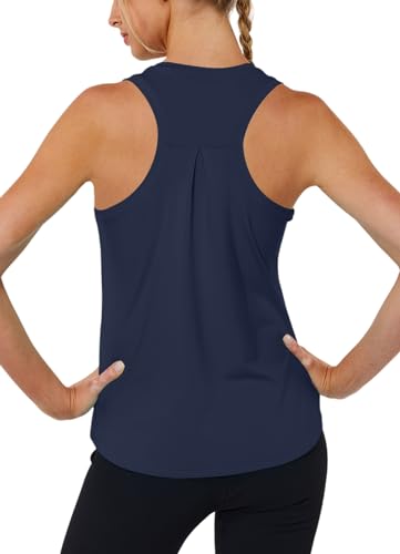 Women's Racerback Workout Tank Top - Loose Fit Quick Dry Athletic Shirt