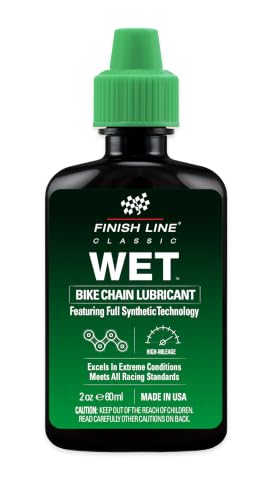 Finish Line Wet Bike Chain Lubricant 2 fl oz - Heavy-Duty Waterproof Cycling Lube