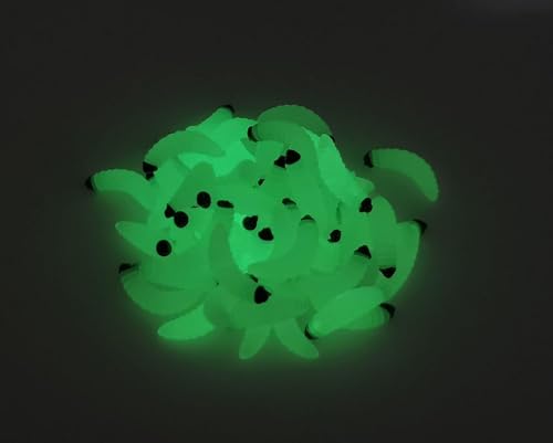 50pcs Soft Plastic Fishing Maggots - 1-Inch Artificial Lures - Luminous