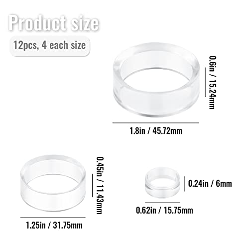 12-Piece Clear Acrylic Sphere Stand Set - Small, Medium, and Large Holders
