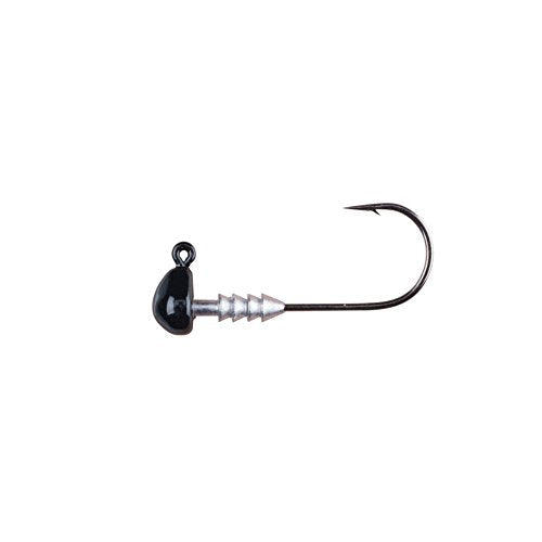 Half Head Fishing Jigs for Ned Rigging - Black, 1/16 oz (Pack of 8)