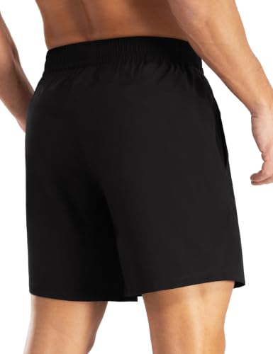 Men's Athletic Running Shorts - Quick Dry, Breathable, with Pockets - Medium/Black