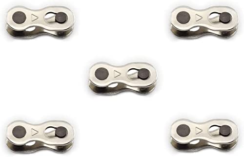 Bike Chain Quick Missing Link - 5 Pairs for 6, 7, 8 Speed - Silver