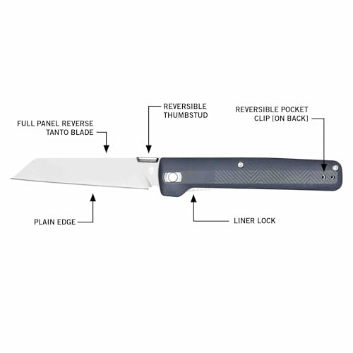 Gerber Pledge Pocket Knife Urban Blue 3.6-Inch Folding EDC Blade with Reversible Clip