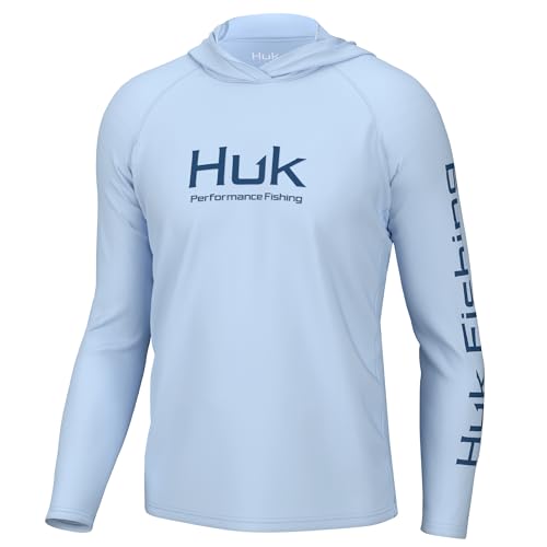 HUK Men's Pursuit Vented Long Sleeve Fishing Hoodie - Large / Ice Water