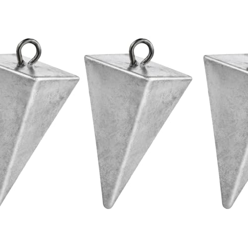 Dr.Fish Pyramid Lead Sinkers 4oz 5 Pack Saltwater & Freshwater Fishing Weights
