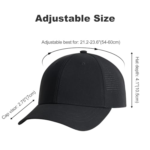 FEINION Women Black Ponytail Messy Bun Hat Baseball Cap for Women