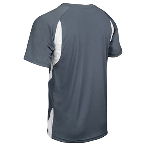 Champro Men's Wild Card 2-Button Baseball/Softball Jersey - 3X-Large, Graphite, White