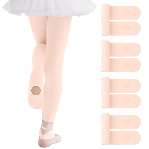 Cooraby 4 Pairs Toddler Ballet Tights for Girls, Pink, 6-8 Years, Ultra Soft Dance Stockings