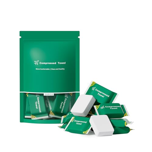 Compressed Face Towels - 20 Pack of Disposable Cotton Towels
