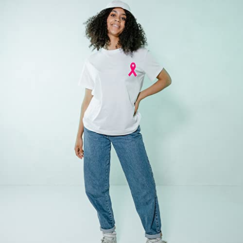 Pink Ribbon Stickers - 500 pcs Breast Cancer Awareness, Waterproof