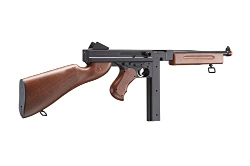 M1A1 Airsoft Submachine Gun - Faux Wood, Full Auto AEG with Extra Magazines