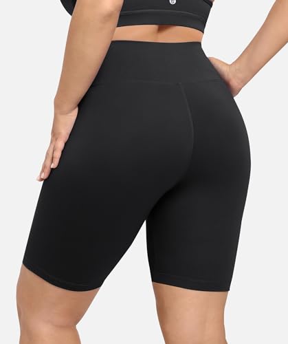 VALANDY Plus Size High-Waisted Biker Shorts for Women 8" Inseam Black 3X-Large