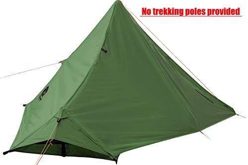 Underwood Aggregator 1-Person Ultralight Trekking Pole Tent - Green, No Poles