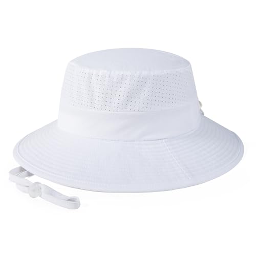 VOBOOM Unisex White Wide Brim UV Sun Hat - One Size