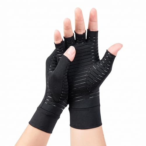 Copper Compression Gloves for Arthritis Relief - Medium