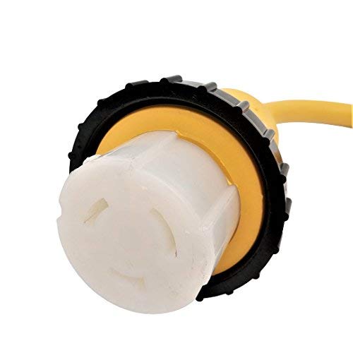 Yellow Shore Power Adapter Cord RV 30A 125V L5-30P to Marine Twist Lock SS1-50R 50A