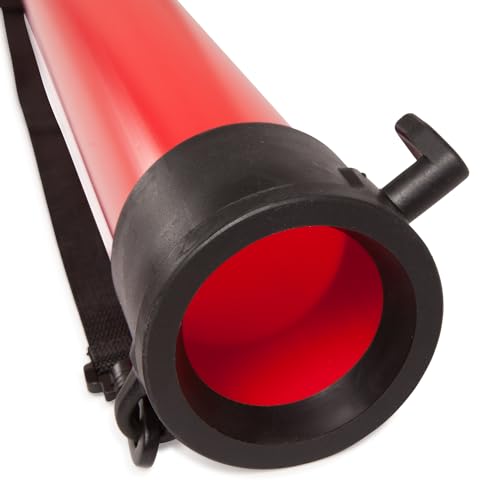Tennis Ball Pickup Tube - 18-Ball Capacity with Carry Strap - Red