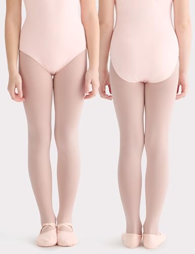 Girls' 50D Dance Tights - Ultra Soft Opaque Footed - 5-7 Years / Deep Skin