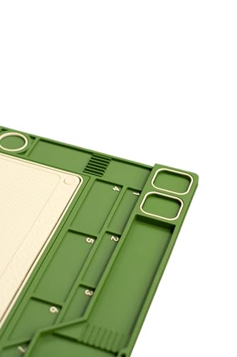 Fly Tying Mat with Magnetic Tool Holders, Removable Inner, Non-Slip Green