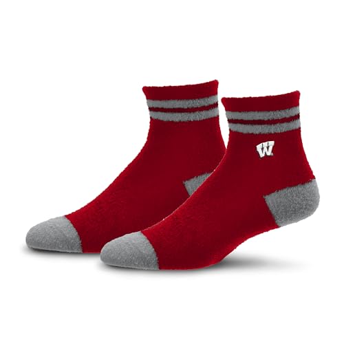 Wisconsin Badgers Cozy Two-Stripe Crew Socks - One Size