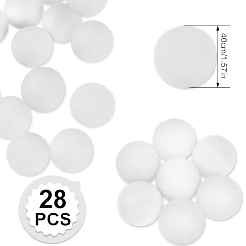 40mm White Ping Pong Balls - 28 Pack for Games & Crafts