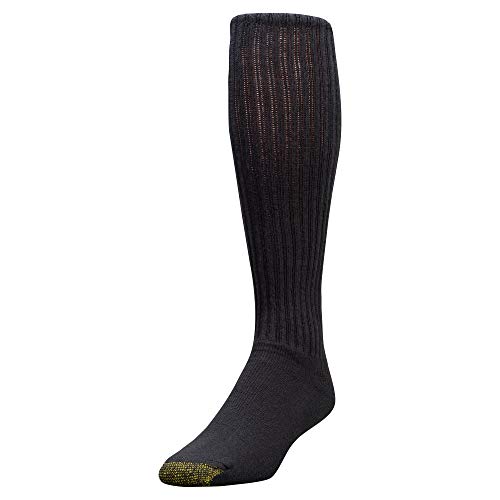 Gold Toe Men's Over the Calf Athletic Cotton Socks 3-Pack - Black, Size 6-12.5