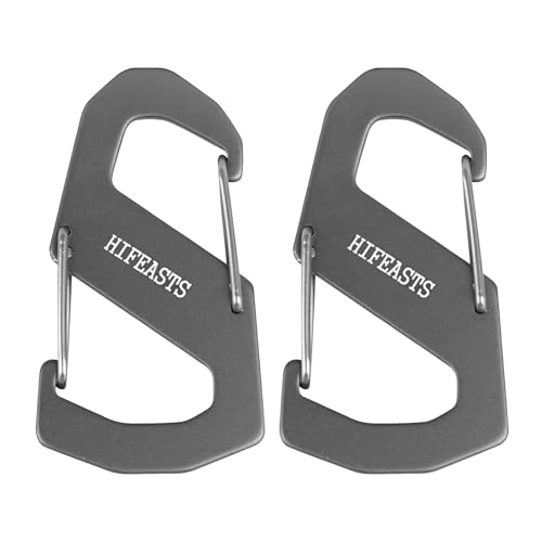S-Shaped Aluminum Carabiner Clip - Gray Double-Head Hook