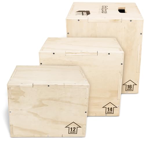 Plyo Jump Box - 3-in-1 Launch Box for All Skill Levels - Small (12" x 14" x 16")