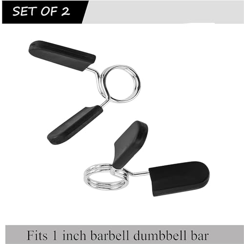 Barbell Spring Clip Collars - 1 Inch Weight Bar Clamps for Strength Training