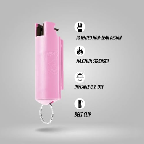Maximum Strength Pepper Spray Keychain for Self Defense - 16ft Range, Twist-Lock Safety