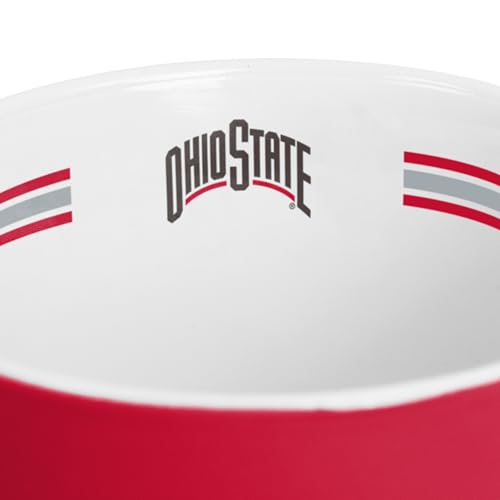 15oz NCAA Ohio State Buckeyes Ceramic Mug - Team Stripes, Dishwasher Safe