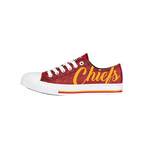 Detroit Lions Women's Glitter Low Top Canvas Sneakers